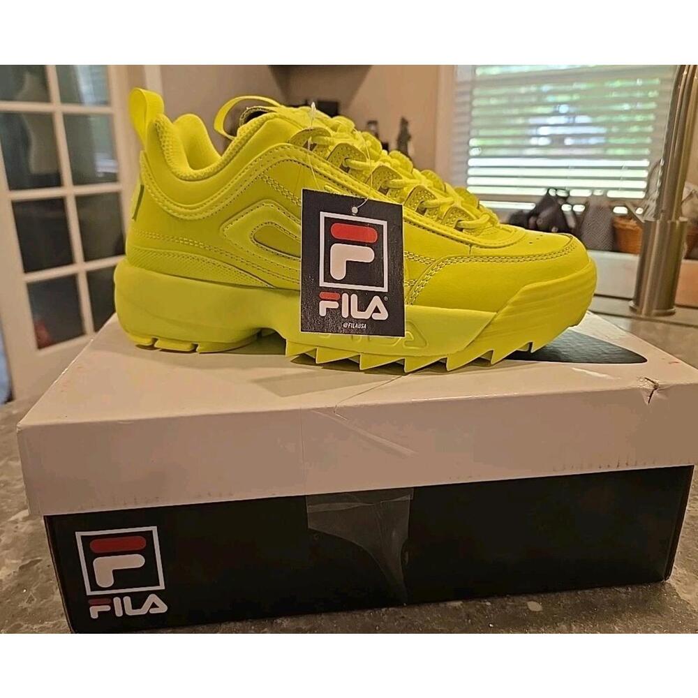 Fila Disruptor 2 Women's Shoes Safety Yellow 5XM01763-700 Sz 7 US, 38 EUR